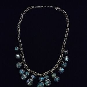 Elegant Blue Crystal Necklace